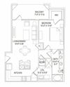 1BR 1BA (847 SF)